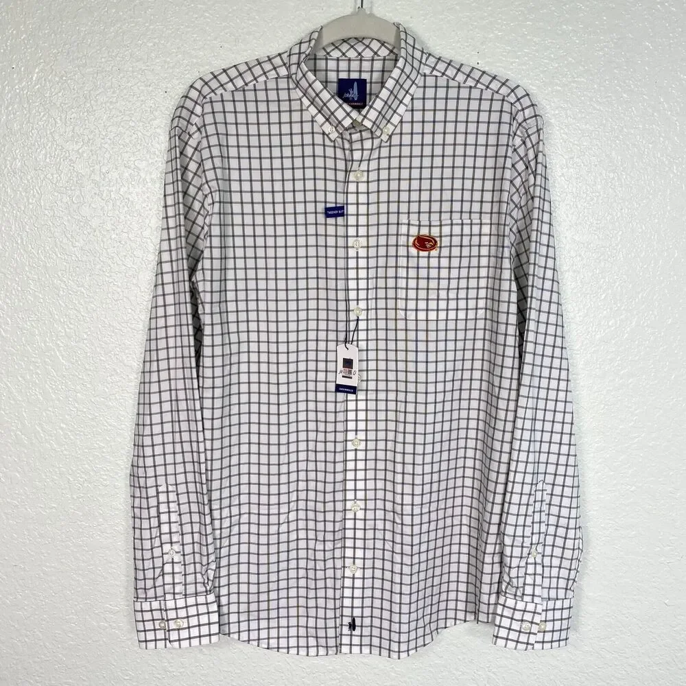 Johnnie O Shirt Mens Medium Louisville Cardinals Button Up Signor Plaid NEW - Picture 2 of 12